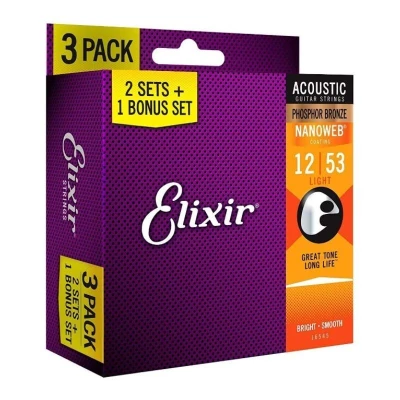 CORDA DE VIOLAO ELIXIR PHOS NW LT 16545 3PACK Bess Shop