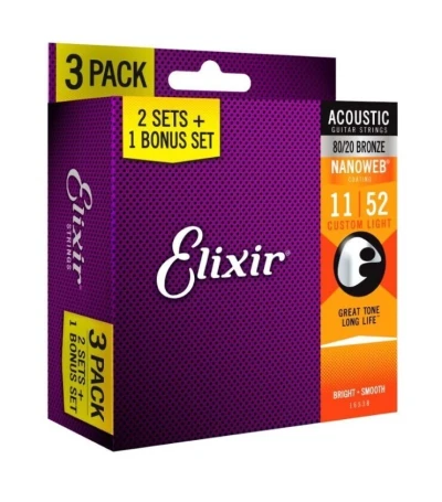 CORDA ELIXIR VIOLAO NANOWEB 16538 3PACK Bess Shop