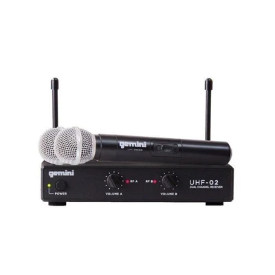 MICROFONE GEMINI UHF 02M MAO DUPLO Bess Shop